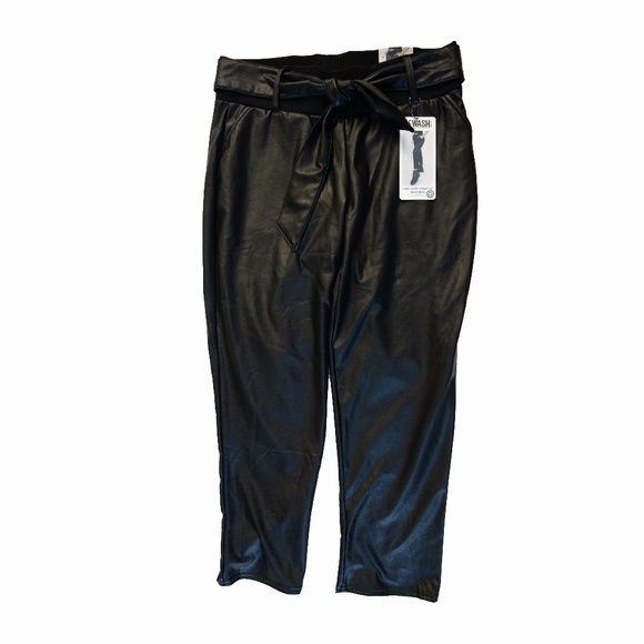 Brand New Vegan Leather Straight Leg Pants - Picture 2 of 6